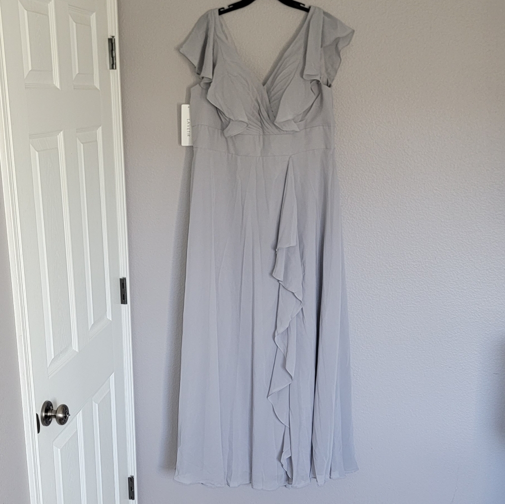 LAVETIR   Back Lace Up Chiffon Dress/ Size 18.